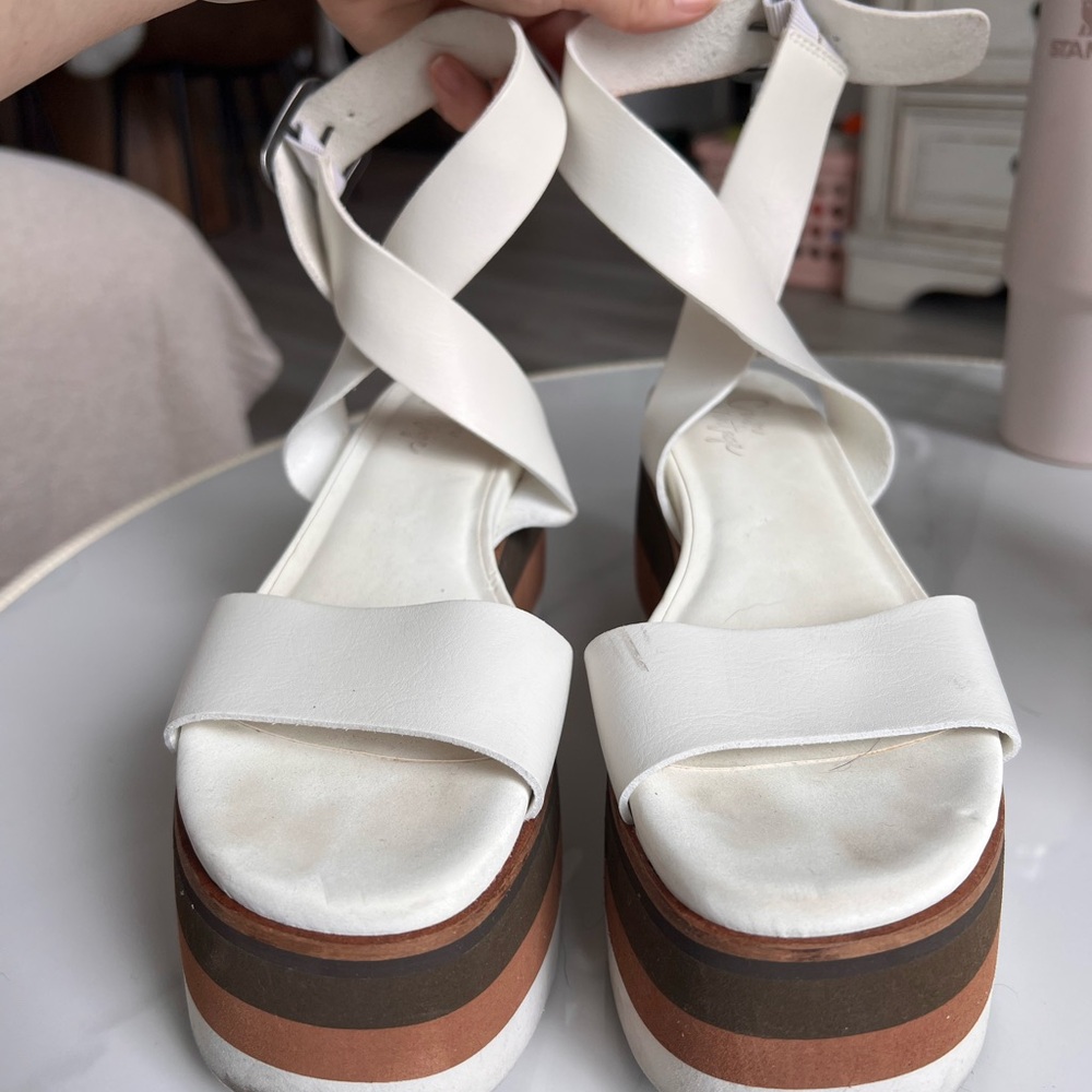 Women's White Platform Sandals